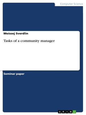 cover image of Tasks of a community manager